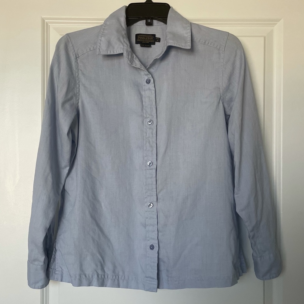 Women’s Pendleton Linen Button Up Shirt Small Petite